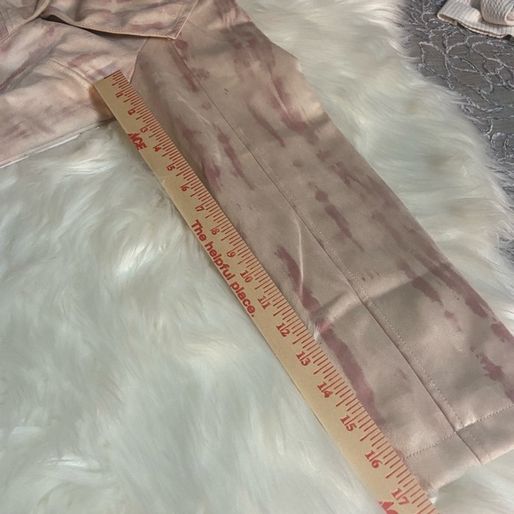 Venus Tie dye faux suede Pink asymmetrical front zip Lined Sz M women’s jacket - Picture 6 of 10